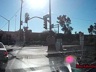 Redhead teen 18+ gets creampied by big black cock in the car