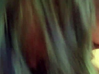 blue hair girl gives me a long blowjob