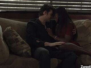 Hey, check this hot ebony Ana Foxxx getting pounded by a giant white cock every damn way!