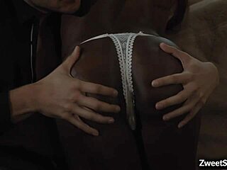 Hey, check this hot ebony Ana Foxxx getting pounded by a giant white cock every damn way!