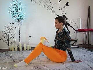 Yoga Lesson 345: European Babe in Fetish Pose