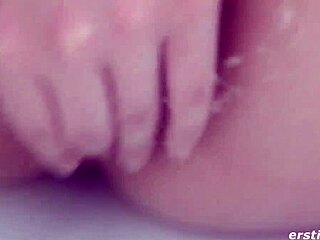 Hot brunette julia masturbating in bath with dildo and toys