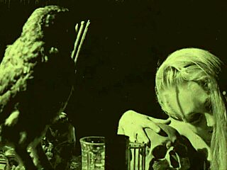 Vintage Beauty Bent Over in Outdoor Antique Scene with Hairy Natural Tits in Doggy Style