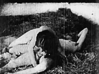 Vintage Beauty Bent Over in Outdoor Antique Scene with Hairy Natural Tits in Doggy Style