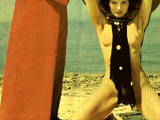 Vintage Beauty Bent Over in Outdoor Antique Scene with Hairy Natural Tits in Doggy Style