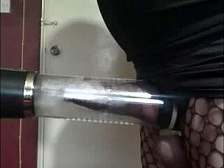 I, a bisexual crossdresser, use a pump to get bigger for homemade fun