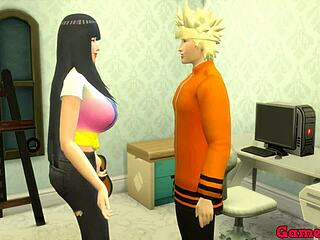 Naruto finds Hinata watching porn and masturbating, helps with lots of sex.