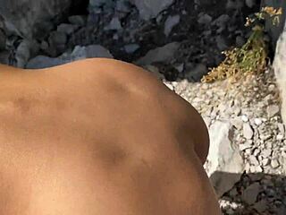 Kate Rich Fucks Boldly in Mountains, Taking Cum in Mouth Without Fear