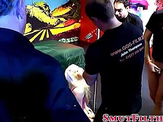 Behind the scenes of kinky german group with dripping cum