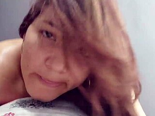 Blonde beauty with big tits rides a thick cock in her tight colombian pussy.