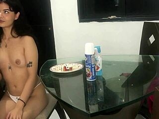 Latina Gets Super Horny Eating Cock With Strawberry And Cream Part 1