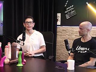 Eilani Quina and Victor Luciano play with sheer red toys