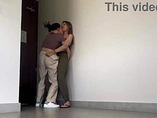 Colombian Workmate Loves Hotel Hallway Orgasms