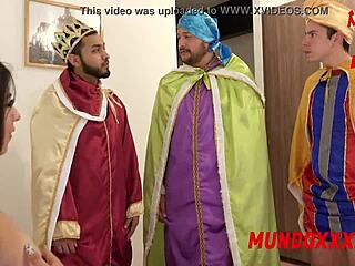 i can’t believe those wise men gang up on that naughty latina’s ass