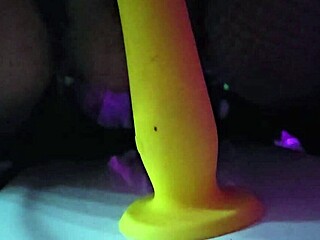 Mature milf rides dildo toy in solo session with big natural tits