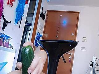 Pepina Submits To Anal With Thick Cucumber Toy