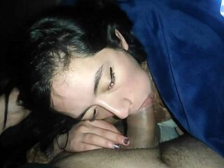 Intense Cumshot in Cute Girlfriend's Mouth