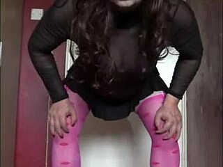 Crossdressing Mark Wright in Homemade Shy Scene