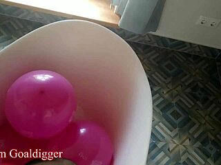 i mesmerize with balloons in bathroom stockings legs