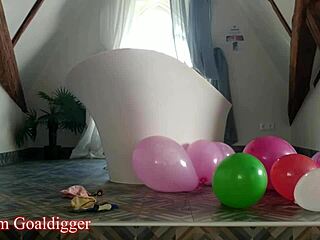 i mesmerize with balloons in bathroom stockings legs