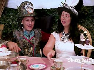 Alice's adventurous foursome with fantasy characters in a crazy group.