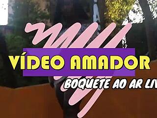 Russian Brunette Gives Emotional Blowjob In Public During Pandemic.