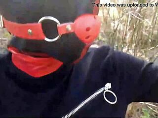 Blindfolded teen Laura in bondage on heels and pantyhose