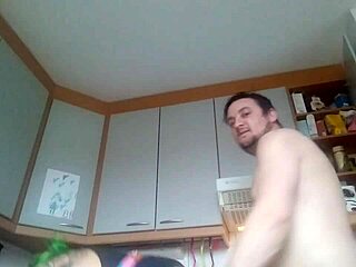 Are you ready for this horny couple's bent over kitchen fucking with big ass?