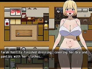 blonde farah trapped on roof, what will happen next in this hentai adventure?