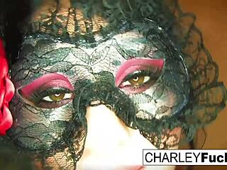 Charley chase in sexy lingerie and stockings masturbating.