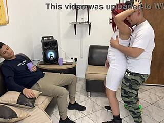 Emotional reunion where friend's wife dances and gets fucked in cuckold scenario