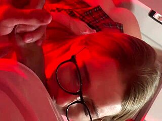 Double penetration slams step sister with cum all over her face