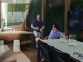 Johnny and Robbie Rivers, wanna join us for a bareback pool fuck at the penthouse?