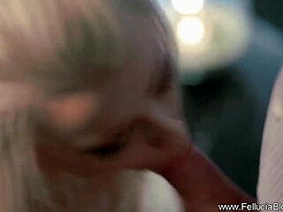 Classy blonde gives deep blowjob!