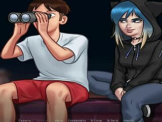 summertimesaga begins with peeping naked teens and milfs through binoculars in episode 78