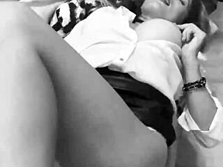 Hot secretary waits eagerly for your next command.