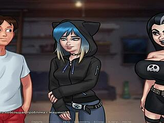 summertimesaga begins with peeping naked teens and milfs through binoculars in episode 78