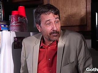 Anna De Ville Takes Steve's Big Sausage in Kitchen Anal. Deepthroat and Assfucking with Natural Tits on Counter.