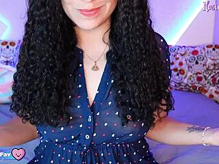 Petite babe plays guided masturbation game to orgasm.