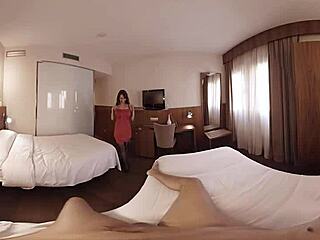 Brunette Fucked Hard In Hotel Room VR Porn With Monster Cock!