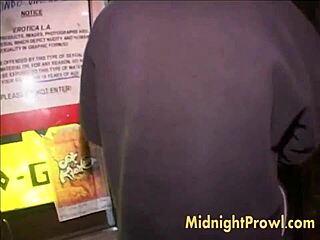 that naughty asian babe is getting fucked hard in a threesome right in the videoshop