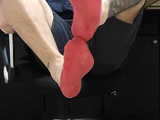 Socks and Feet Focus in Gay Nylon Play