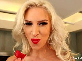 Brooke Banner, Seductive Blonde Pornstar With Big Tits, Masturbating Her Pussy In Solo Seduction, Showing Off Ass!