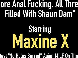 Asian Milf Maxine X Bent Over for Epic Anal Vaginal BBC Fucking