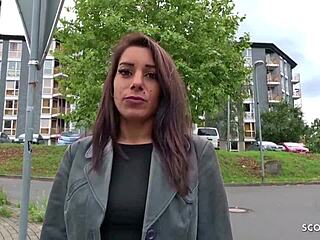 german scout finds teen bonnie for spontaneous outdoor casting fuck