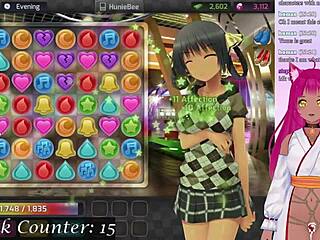 Vtuber Huniepop Part 2: Suggestive Hentai Creampie and Tit Spanking