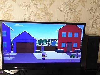 Blonde gamer girl with brown eyes quits game for doggystyle creampie