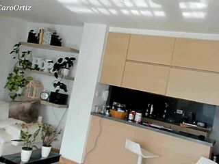 Latina woman looks hot in red lingerie