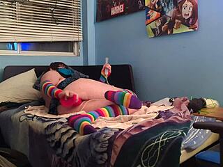 Submissive gay puppy intensely practices with his massive Bad Dragon dildo. He moans loudly during the session.