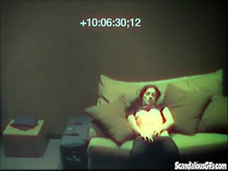 sexy babe fingering her tight pussy on sofa